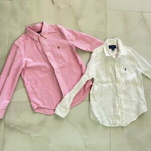 Ralph Lauren Kids Button-Down Shirts in Pink and White